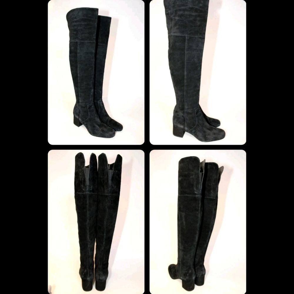 Flash Sale Sam Edelman Tall Black Suede OTK Over The Knee Elina Boots 7.5 - Picture 5 of 7
